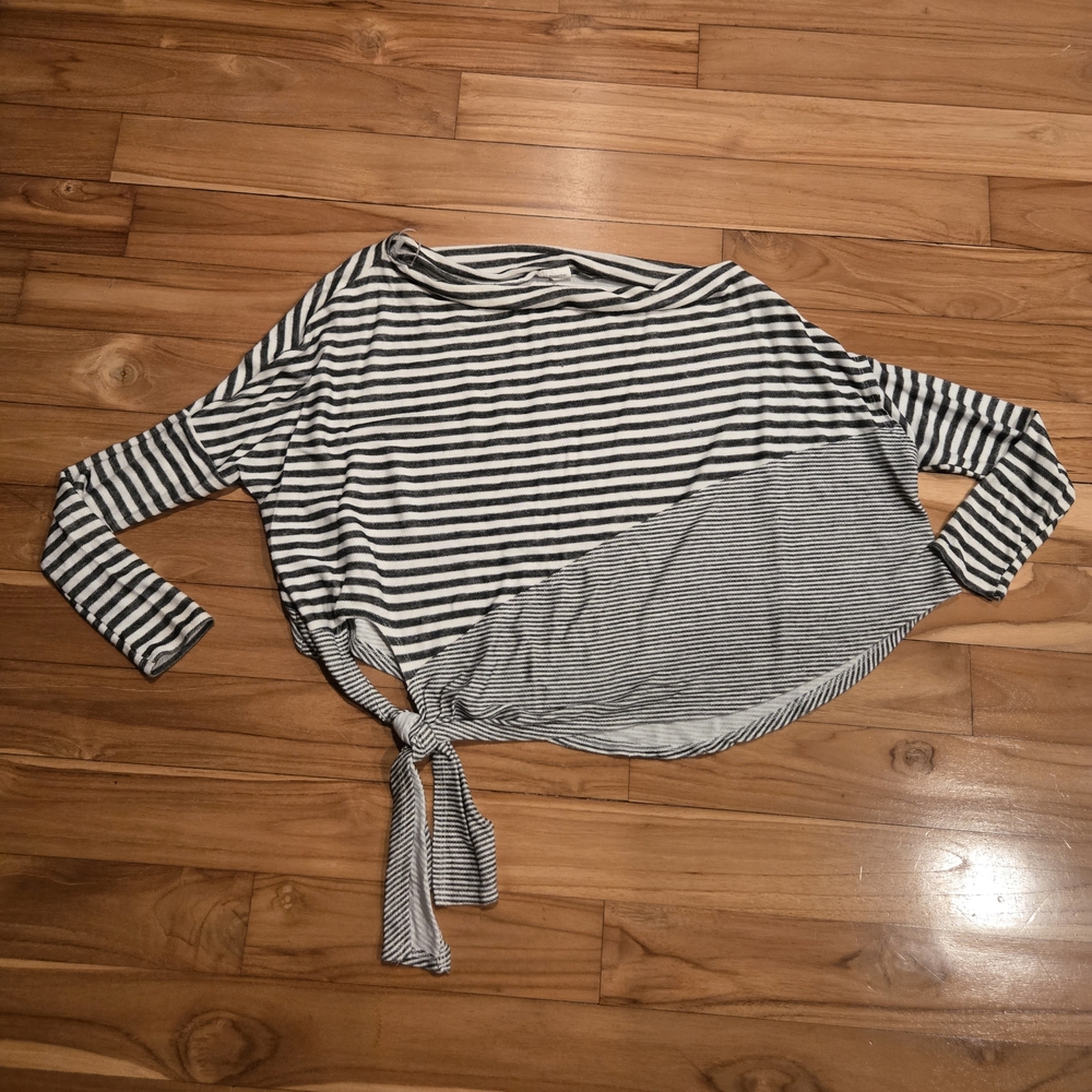 Striped Women's Top with Tie Detail